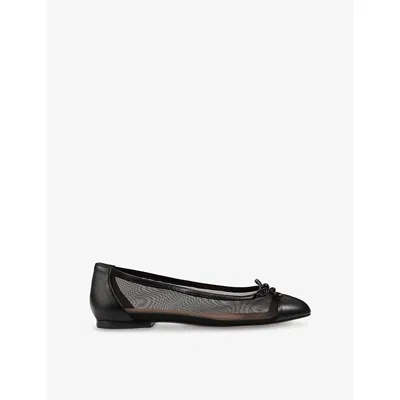 Lk Bennett Womens  Kara Mesh Ballet Pumps In Bla-black