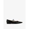 Lk Bennett Womens Bla-black Lulu Patent-leather Flats Eur 38/5 Uk