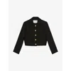 Lk Bennett Womens Lydia Cropped Linen Jacket Bla-black In Bla-black