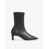 Lk Bennett Womens Bla-black Marcia Stretch Leather Boots Eur 40 / 7 Uk In Black