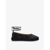 Lk Bennett Womens Bla-black Mia Satin Espadrilles Eur 41 / 8 Uk