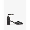 Lk Bennett Womens  Noemia Leather Heeled Sandals In Bla-black