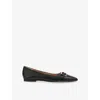 Lk Bennett Tory Oloid Pointed Toe Flat In Bla-black