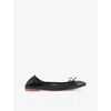 Lk Bennett Womens  Trilly Leather Ballerina Flats In Bla-black
