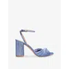 Lk Bennett Womens Blu-blue Lilth Woven Heeled Sandals Eur 39 / 6 Uk