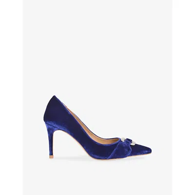 Lk Bennett Womens Blu-imperial Blue Thelma Velvet Courts Eur 37 / 4 Uk