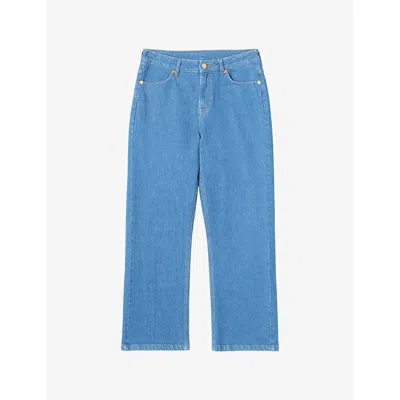 Lk Bennett Womens Blu-indigo Willow Wide-leg Denim Jeans