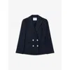 Lk Bennett Baxtor Pinstripe Double Breasted Blazer In Blu-navy