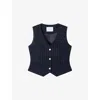 Lk Bennett Womens Baxtor Pinstriped Stretch Wool-blend Waistcoat Blu-navy In Blu-navy