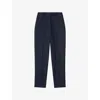 Lk Bennett Womens Blu-navy Bella Pinstripe Straight-leg Mid-rise Woven Trousers In Blu-navy