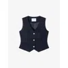 Lk Bennett Bella Pinstripe Vest In Blu-navy