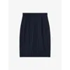 Lk Bennett Womens Bella Pinstriped Petite Wool-blend Pencil Skirt Blu-navy In Blu-navy