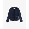 Lk Bennett Charlee Tweed Jacket In Blu-navy