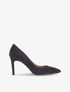 Lk Bennett Womens Blu-navy Fern Pointed-toe Suede Heeled Courts In Blu-navy