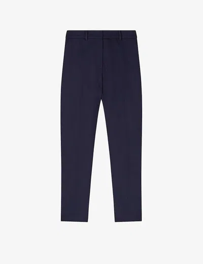 Lk Bennett Womens Blu-navy Mariner High-rise Woven Cigarette Trousers