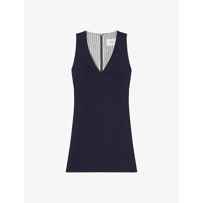 Lk Bennett Womens Blu-navy Mariner V-neck Woven Pinafore Mini Dress