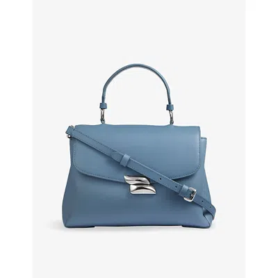 Lk Bennett Womens Blu-smoke Blue Darcie Leather Top-handle Bag