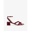 Lk Bennett Womens  Etta Patent Faux-leather Heeled Sandals In Bor-bordeaux