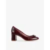 Lk Bennett Womens  Juliette Bow-embellished Patent-leather Courts In Bor-bordeaux