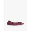 Lk Bennett Womens  Tayla Folded Leather Ballet Flats In Bor-bordeaux