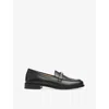 Lk Bennett Womens Bro-chestnut Stellar Stud Leather Loafers Eur 40 / 7 Uk In Black