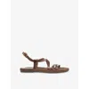 Lk Bennett Womens Bro-chocolate Indie Leather Sandals Eur 41 / 8 Uk