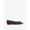 Lk Bennett Womens  Kara Contrast Toe-panel Suede Ballerina Flats In Bro-dark Chocolate