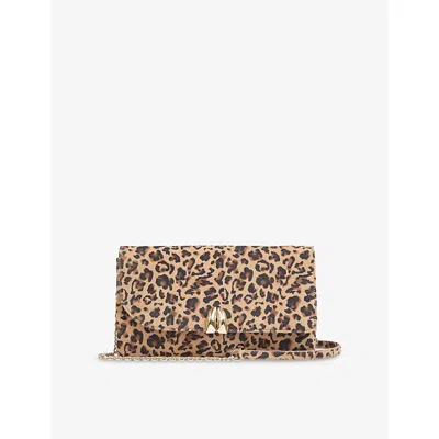 Lk Bennett Womens Bro-leopard Aria Suede Clutch Bag