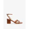 Lk Bennett Womens  Ena Heeled Leather Sandals