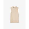 Lk Bennett Frances Sleeveless Turtleneck Wool Blend Sweater In Cam-camel