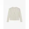 Lk Bennett Elodie Pointelle-knit Wool Cardigan In Cre-cream