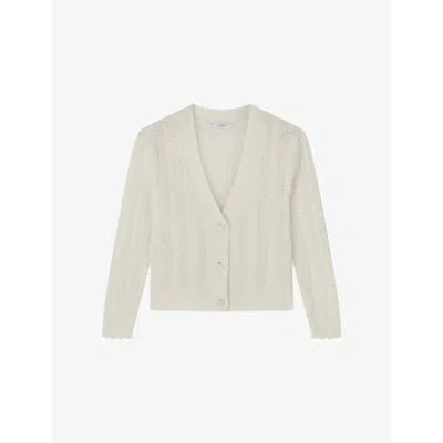 LK BENNETT WOMENS LK BENNETT ELODIE FLUFFY KNITTED CARDIGAN