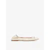Lk Bennett Womens  Trilly Leather Ballerina Flats In Cre-cream