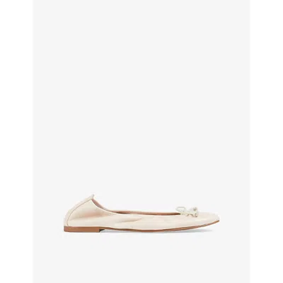 Lk Bennett Womens  Trilly Leather Ballerina Flats In Cre-cream