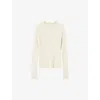 Lk Bennett Womens Cre-cream West Cable-stitch Cotton And Wool-blend Jumper In Cre-cream