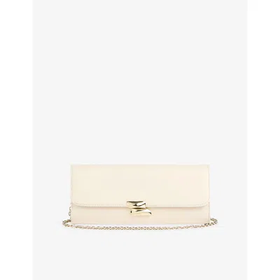 Lk Bennett Womens Daisy Leather Clutch Bag Cre-ecru