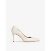 Lk Bennett Floret Pointed-toe Leather Courts