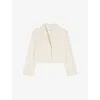 Lk Bennett Carla Crop Cotton Blend Tweed Jacket In Cre-ivory