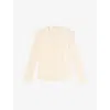 Lk Bennett Womens Olive Long-sleeve Woven Blouse Cre-ivory In Cre-ivory
