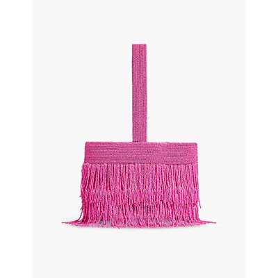Lk Bennett Womens  Estelle Bead-embellished Woven Bag In Pin-magenta