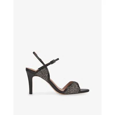 Lk Bennett Womens Bla-black Estelle Crystal Leather Heeled Sandals Eur 37 / 4 Uk