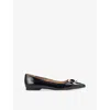 Lk Bennett Womens Blu-navy Ethel Patent-leather Flats Eur 39 / 6 Uk In Blue