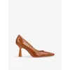 Lk Bennett Womens Florena Leather Courts Bro-tan Eur 37 / 4 Uk In Orange