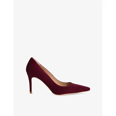 Lk Bennett Womens Red-burgundy Floret Suede Courts Eur 40 / 7 Uk