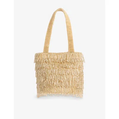 Lk Bennett Womens Gol-champagne Etsy Crystal And Mesh Beaded Bag
