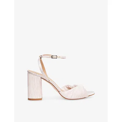 Lk Bennett Womens Gol-champagne Lilth Woven Heeled Sandals Eur 36 / 3 Uk