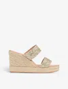 Lk Bennett Womens Gol-gold Renlee Woven-strap Leather Mules In Pale Blue