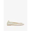 Lk Bennett Womens  Trilly Glittered Ballet Pumps In Gol-gold