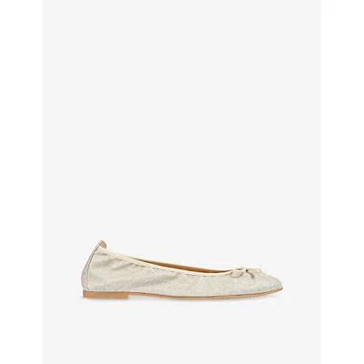 Lk Bennett Womens  Trilly Glittered Ballet Pumps In Gol-gold