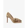 Lk Bennett Womens Gol-gold Vivi Bow Heeled Woven Courts Eur 39 / 6 Uk In Multi